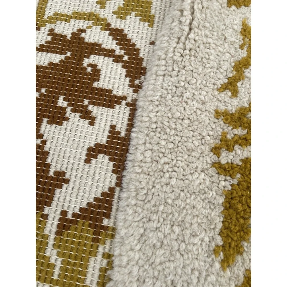 Shillcraft‎ Wool Vintage Latch Hook Rug 26.5 x 51.5 Rectangle Fall Autumn 3e